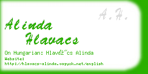 alinda hlavacs business card